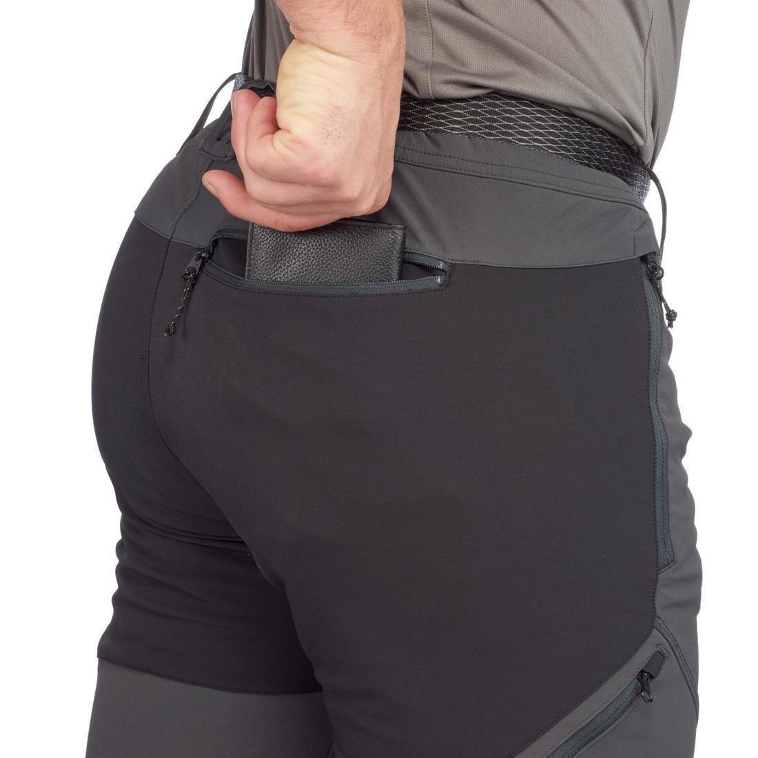FORCLAZ - S  Mens Water-Repellent And Windproof Mountain Trekking Trousers Mt900, Carbon Grey