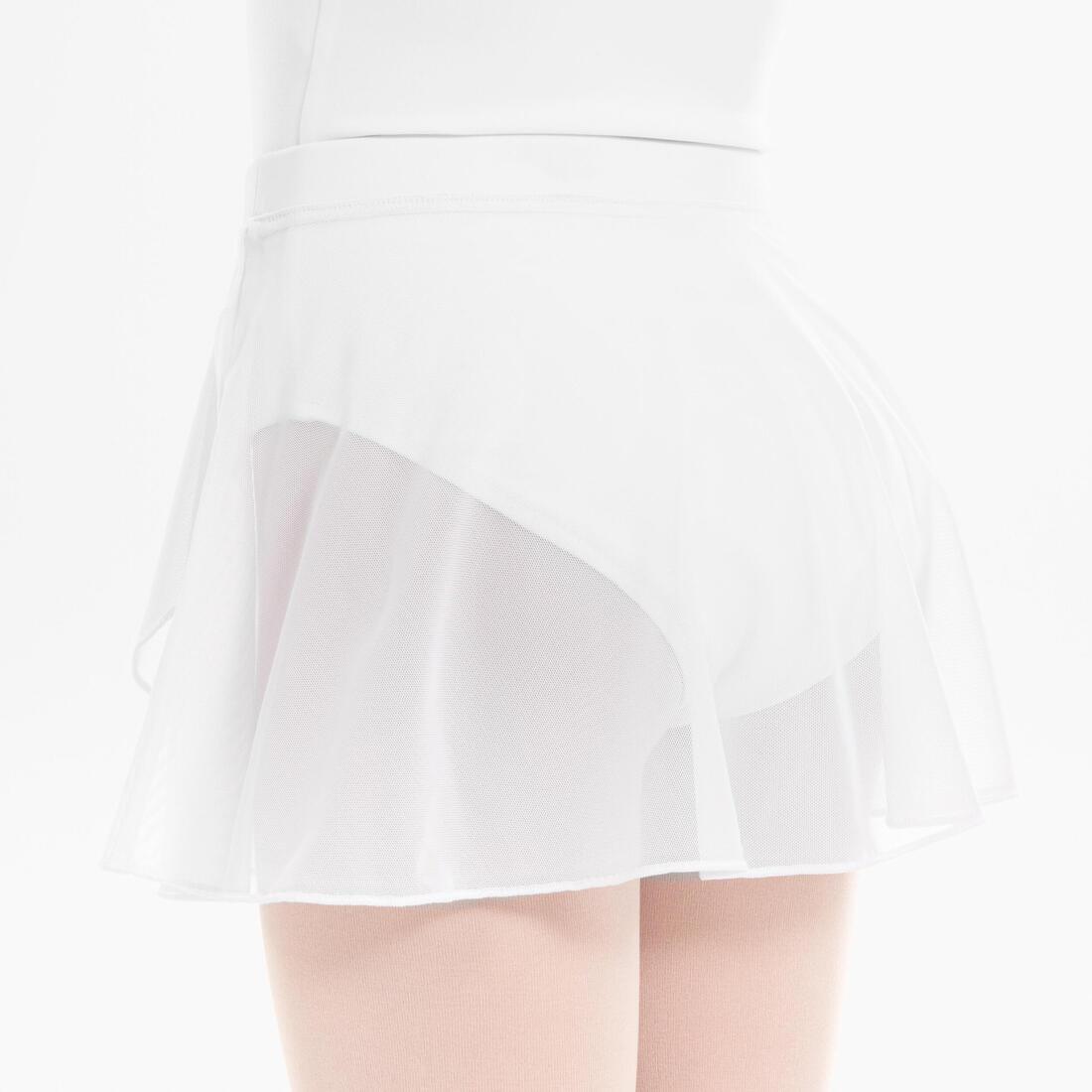 Kids Girls Voile Ballet Wrap Skirt, White, No Color, large image number 3