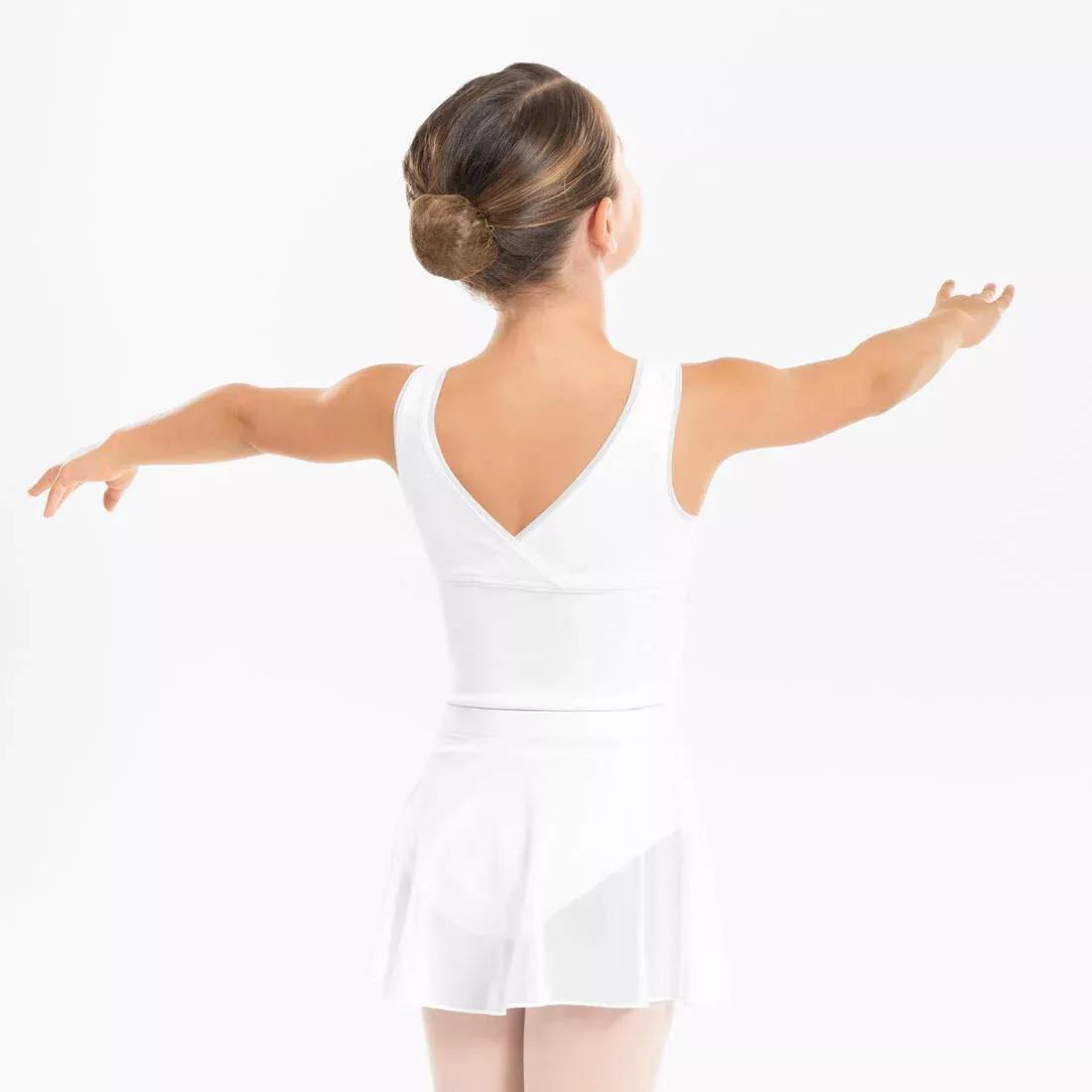 Kids Girls Voile Ballet Wrap Skirt, White, , large image number 12