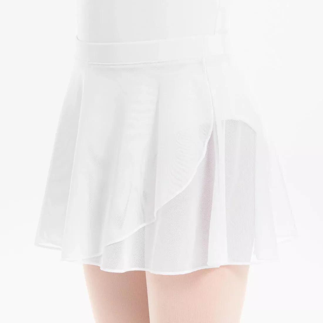 Kids Girls Voile Ballet Wrap Skirt, White, , large image number 13