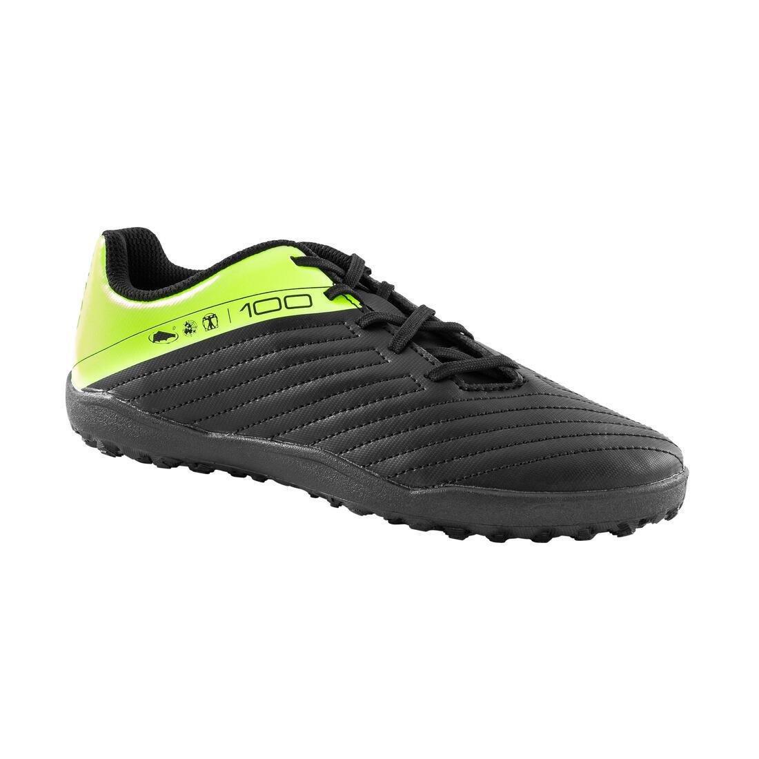 kids boys Hard Ground Football Boots - Agility 100 Hg, Black/Yellow, No Color, large image number 0