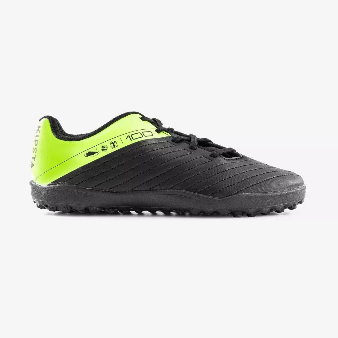 kids boys Hard Ground Football Boots - Agility 100 Hg, Black/Yellow, , large image number 1