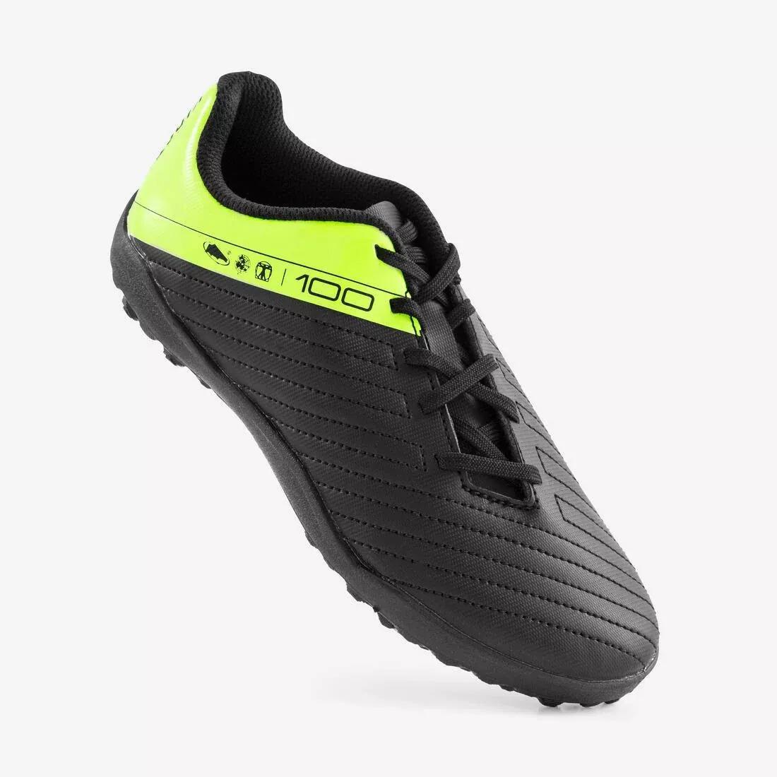 kids boys Hard Ground Football Boots - Agility 100 Hg, Black/Yellow, No Color, large image number 3
