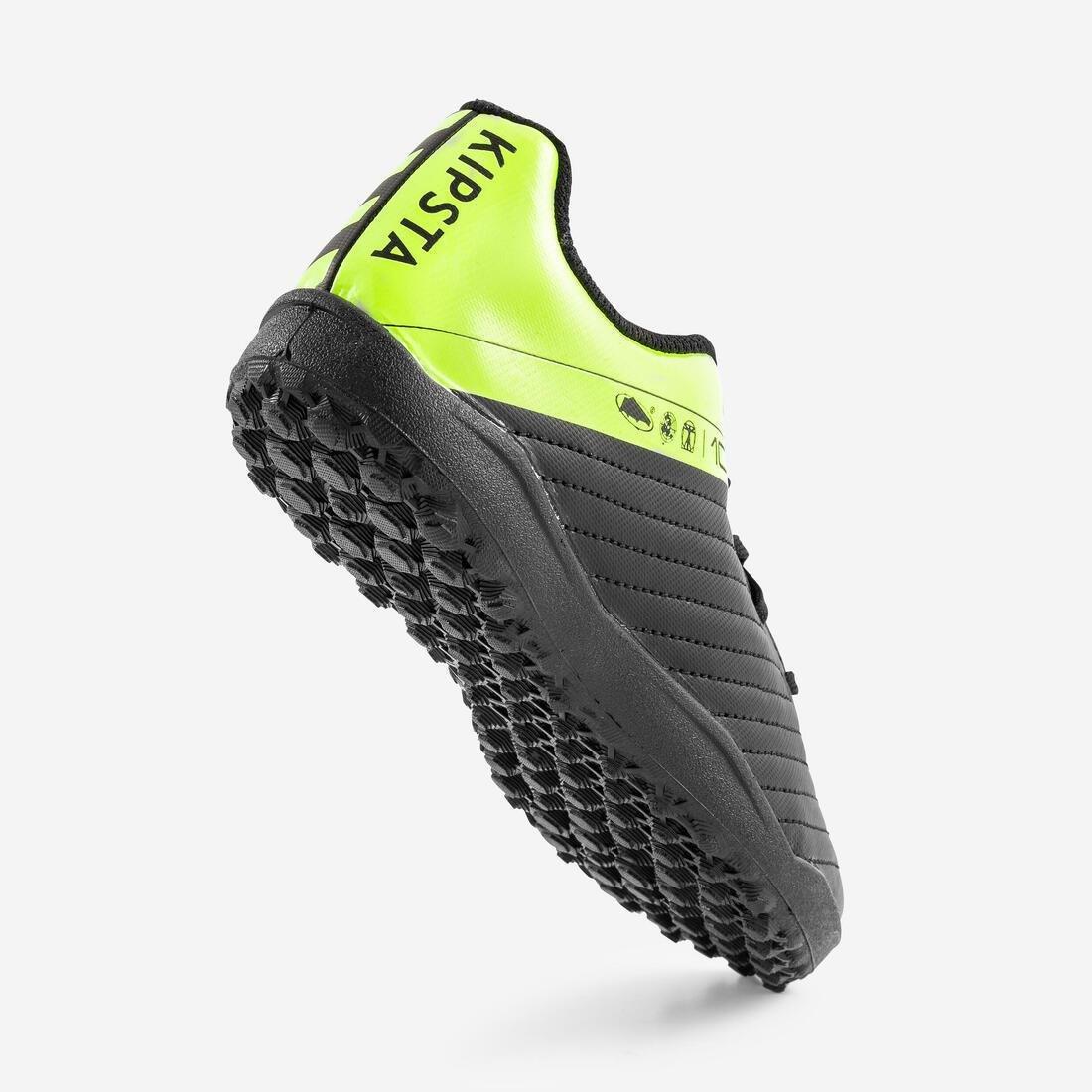 kids boys Hard Ground Football Boots - Agility 100 Hg, Black/Yellow, No Color, large image number 4