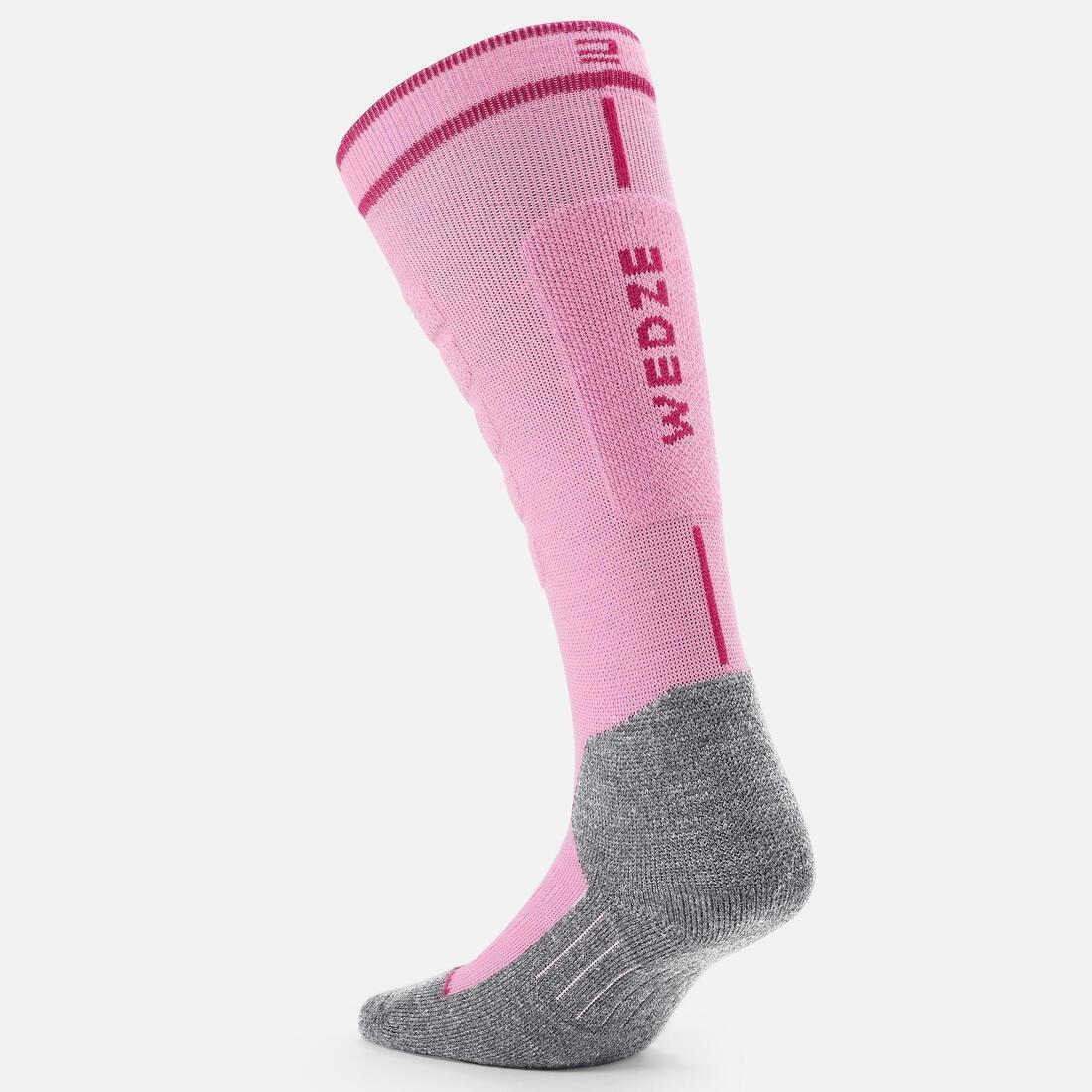 Kids Unisex Ski And Snowboard Socks - 100, Pink, , large image number 3