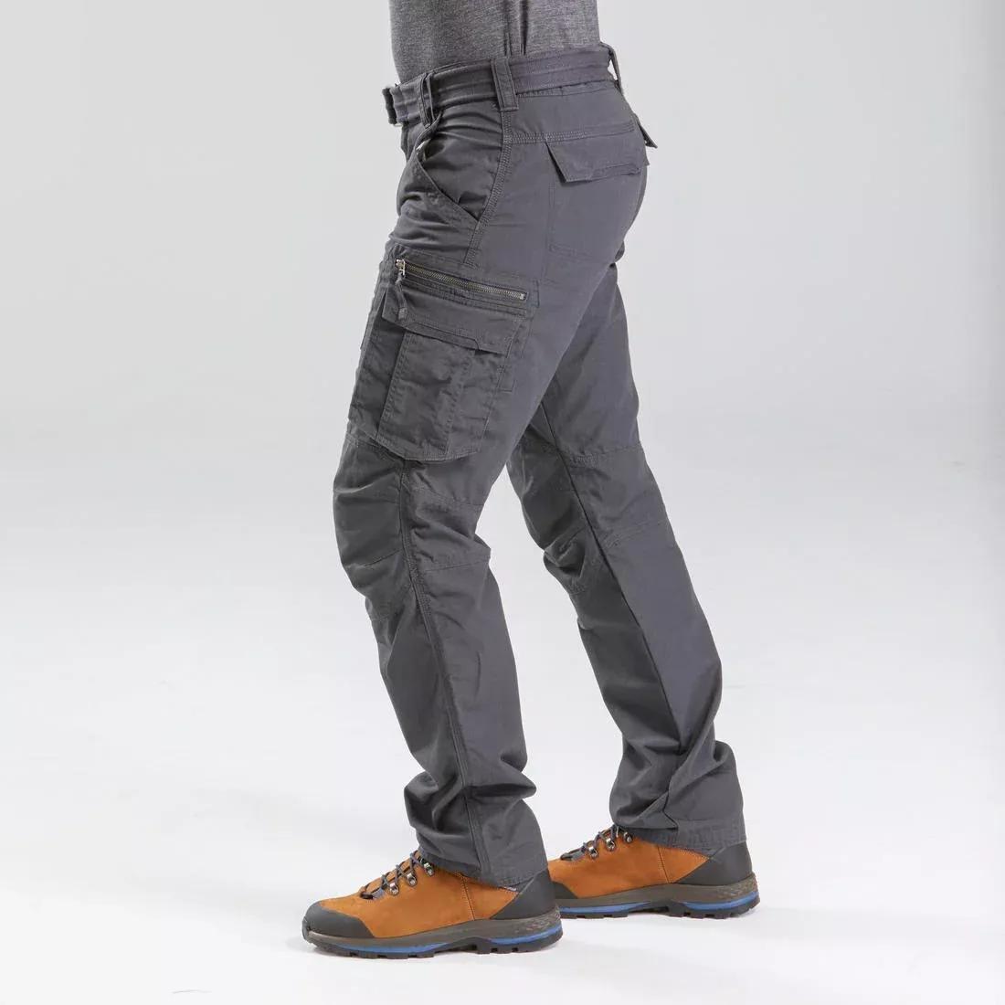 ARMY GREEN Men's Travel Trekking Cargo Trousers - TRAVEL 500, , large image number 13