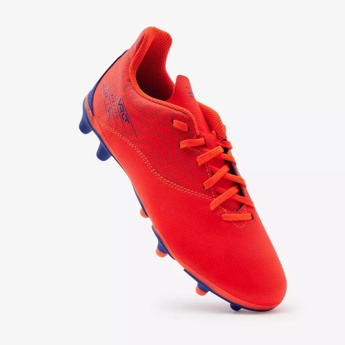 FLUO FLAME ORANGE Kids' Lace-Up Football Boots Viralto I FG, No Color, large image number 4