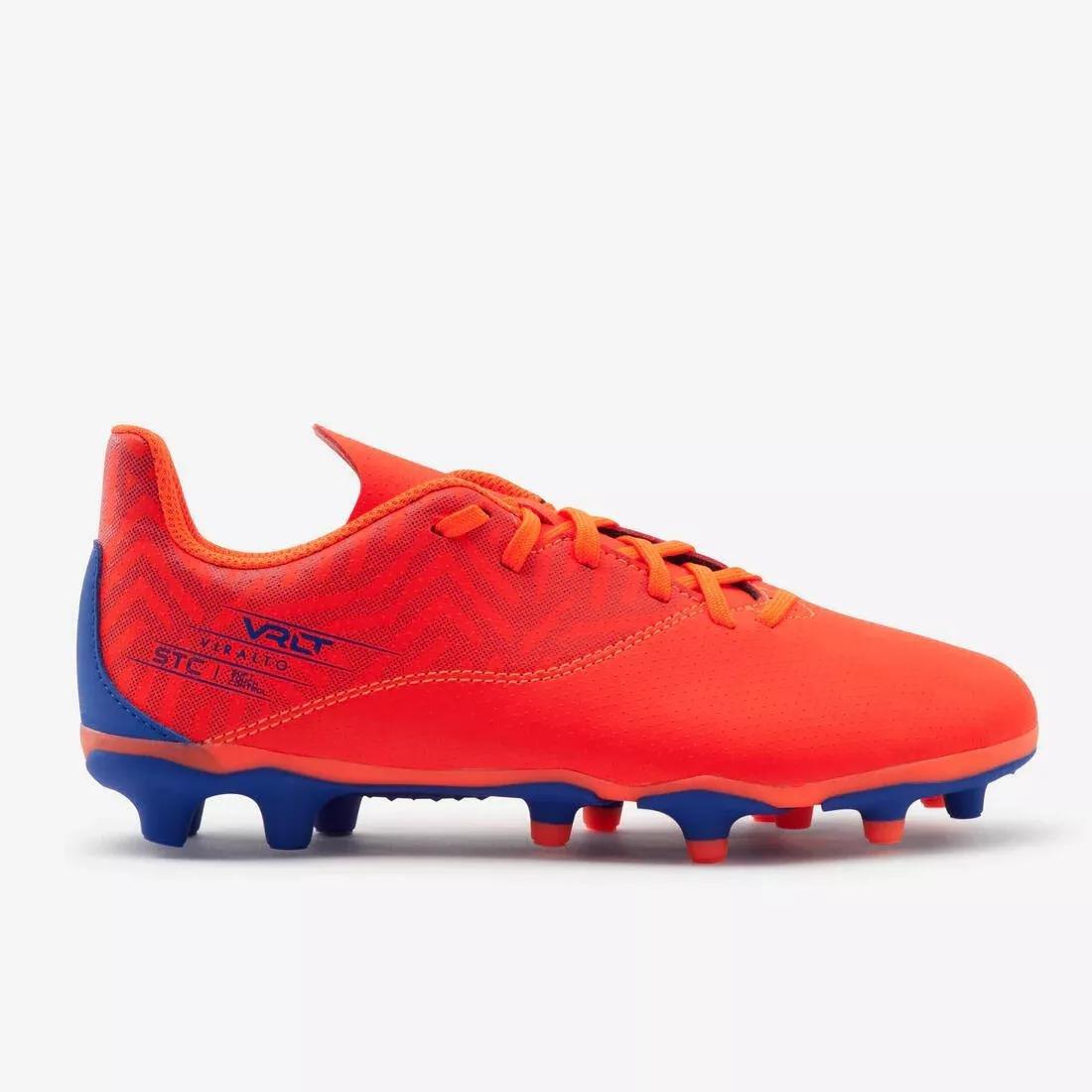 FLUO FLAME ORANGE Kids' Lace-Up Football Boots Viralto I FG, No Color, large image number 6