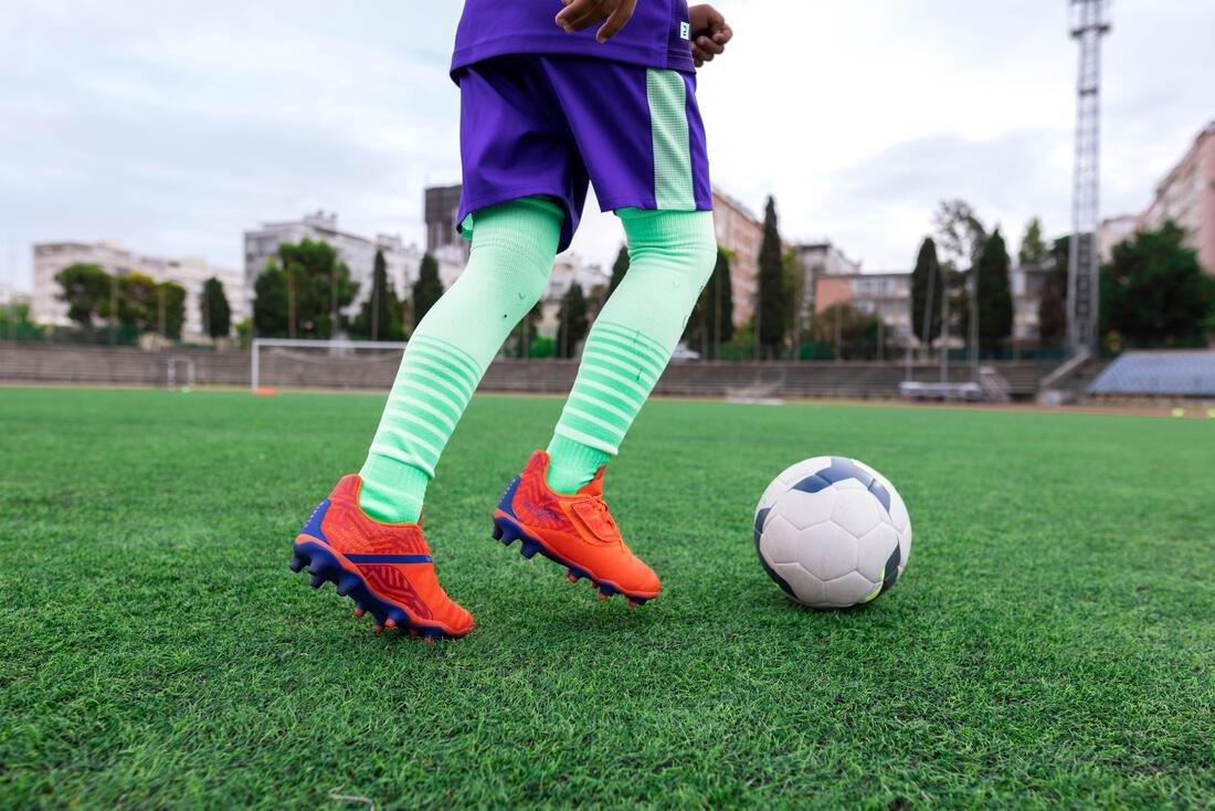 FLUO FLAME ORANGE Kids' Lace-Up Football Boots Viralto I FG, No Color, large image number 8