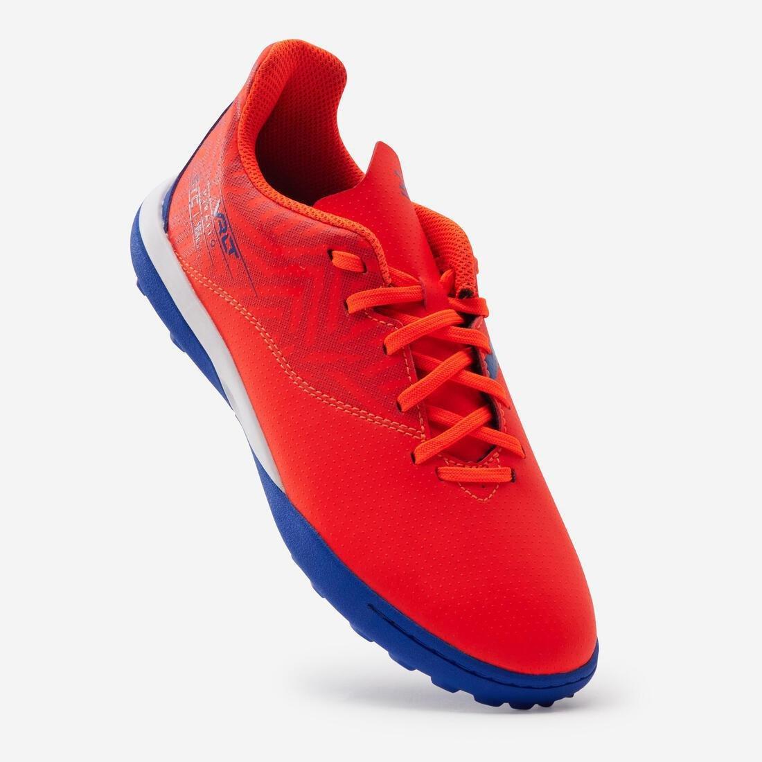 Kids Lace-Up Football Boots Viralto I Turf Tf, Orange, No Color, large image number 3