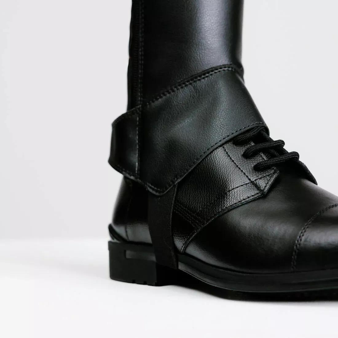 BLACK Adult Horse Riding Half Chaps 500 - Black, No Color, medium