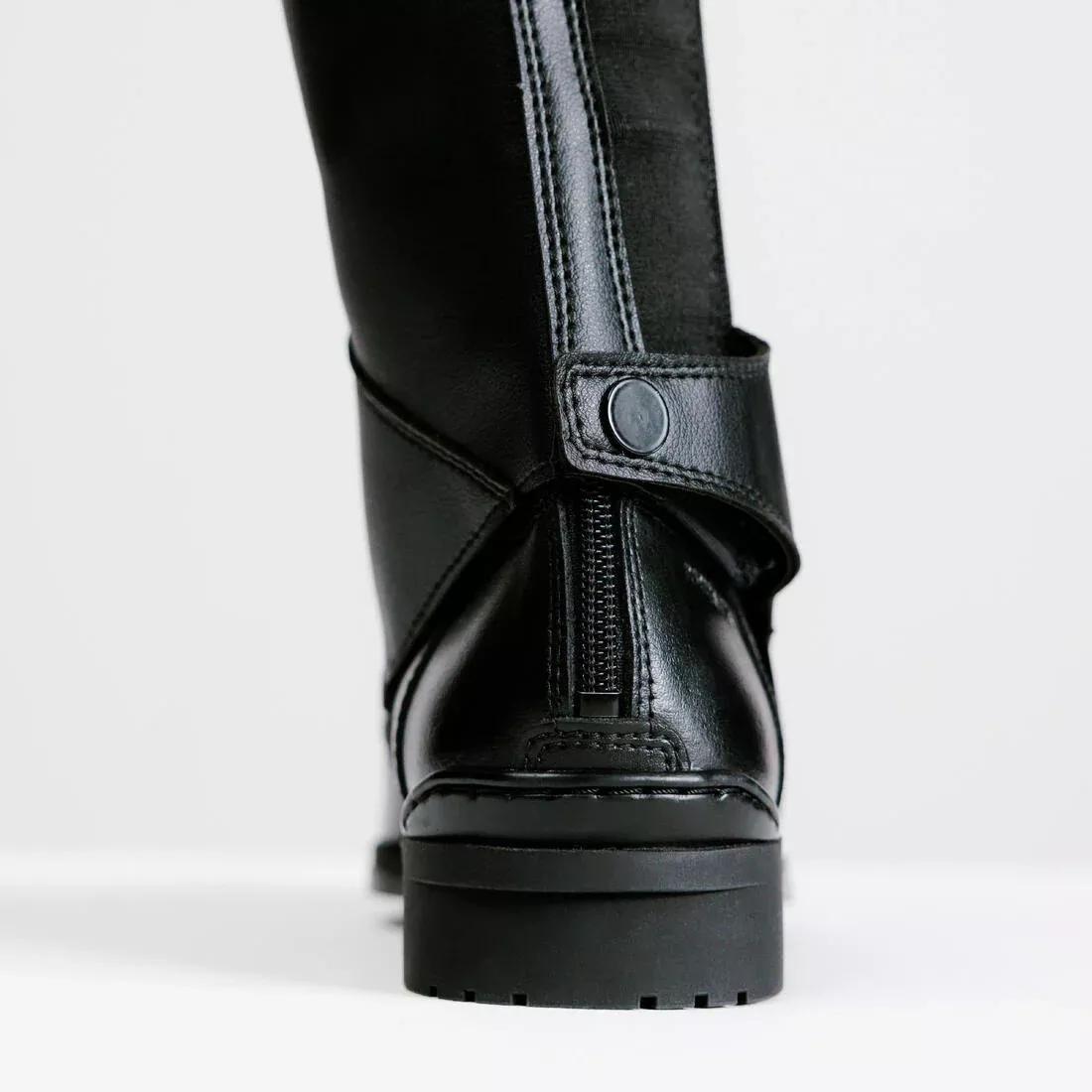 BLACK Adult Horse Riding Half Chaps 500 - Black, No Color, medium