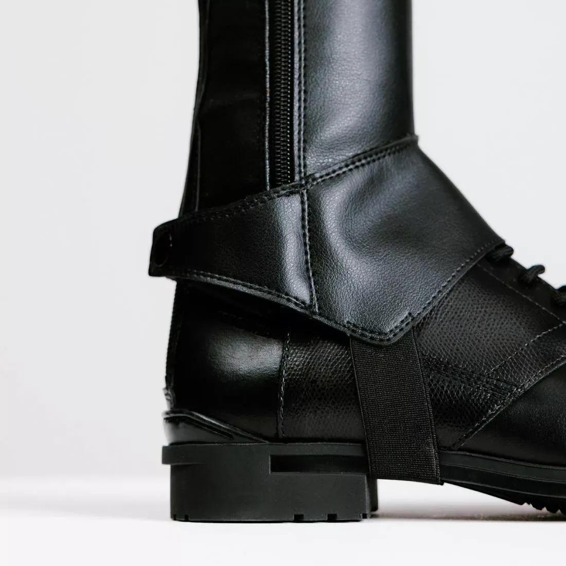 BLACK Adult Horse Riding Half Chaps 500 - Black, No Color, large image number 3