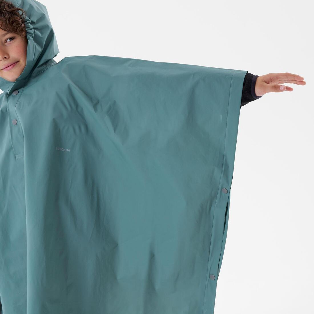 Kids Unisex Hiking Rain Poncho - 10 L - 126 To 156 Cm, Blue, No Color, large image number 4