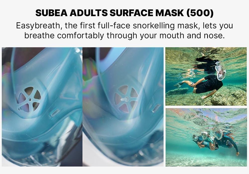 Adults Easybreath Surface Mask - 500 With Bag, Blue, , large image number 18