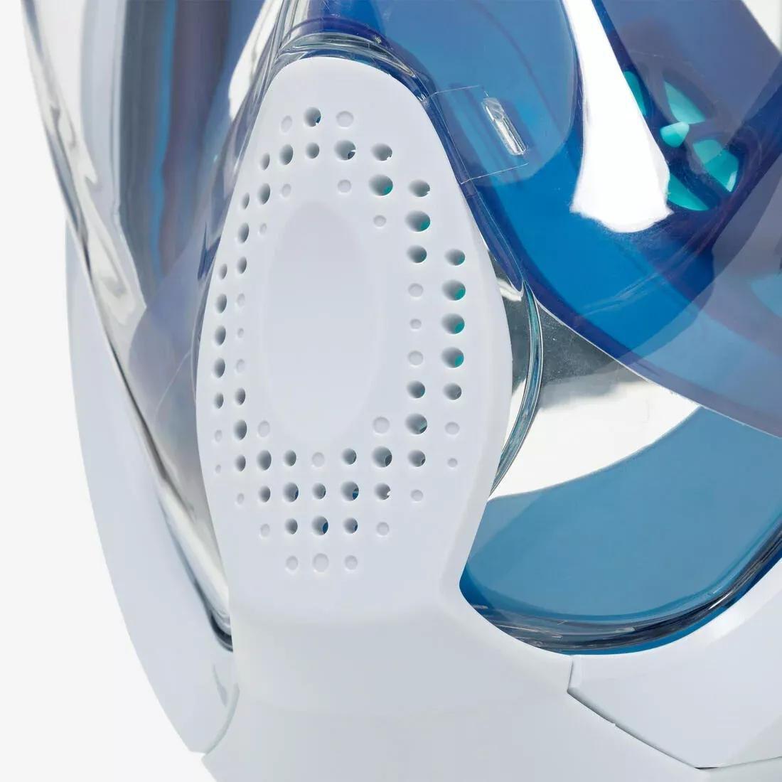 Surface Snorkelling Mask Easybreath + With Acoustic Valve > Age 10, White/Blue, No Color, large image number 3