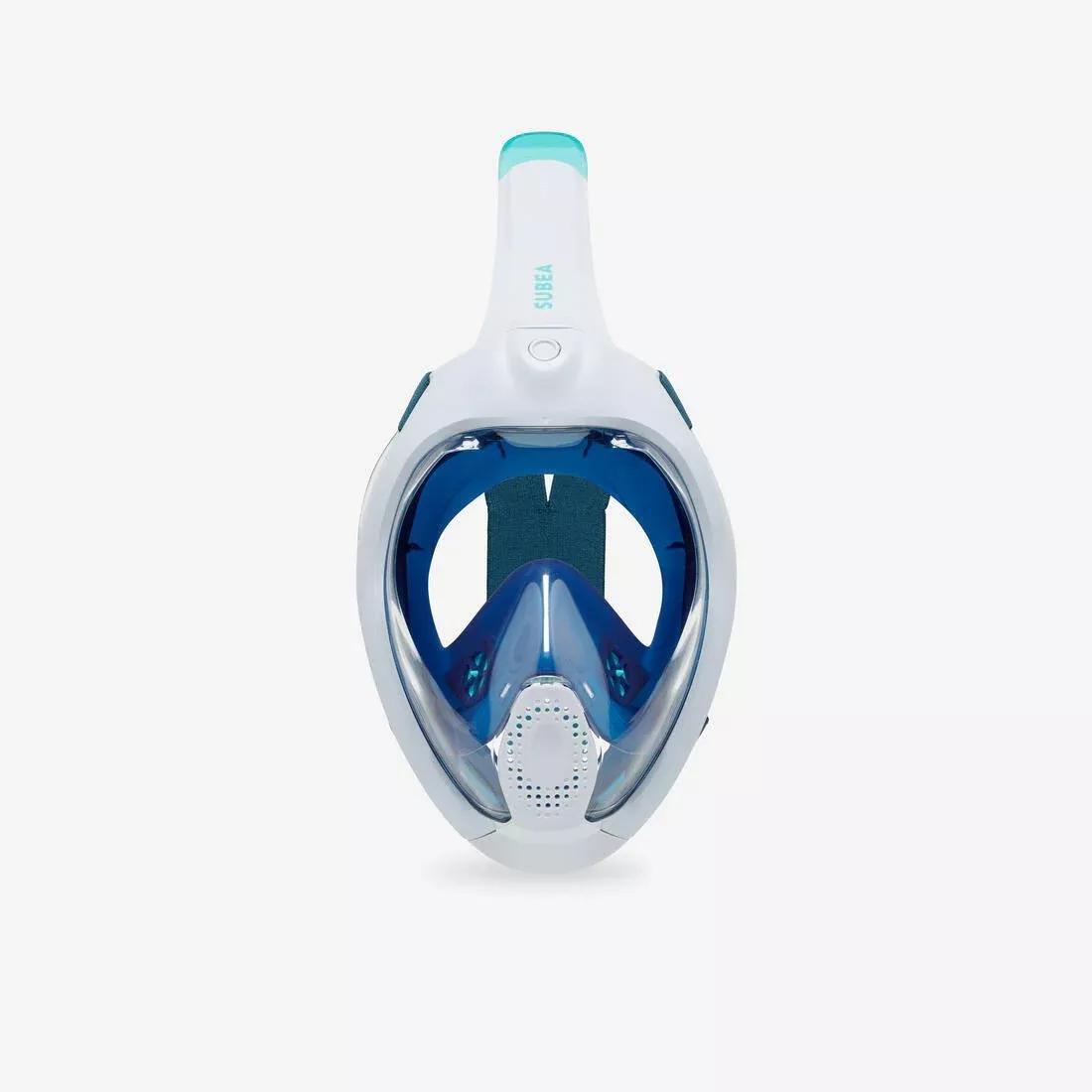 Surface Snorkelling Mask Easybreath + With Acoustic Valve > Age 10, White/Blue, No Color, large image number 5