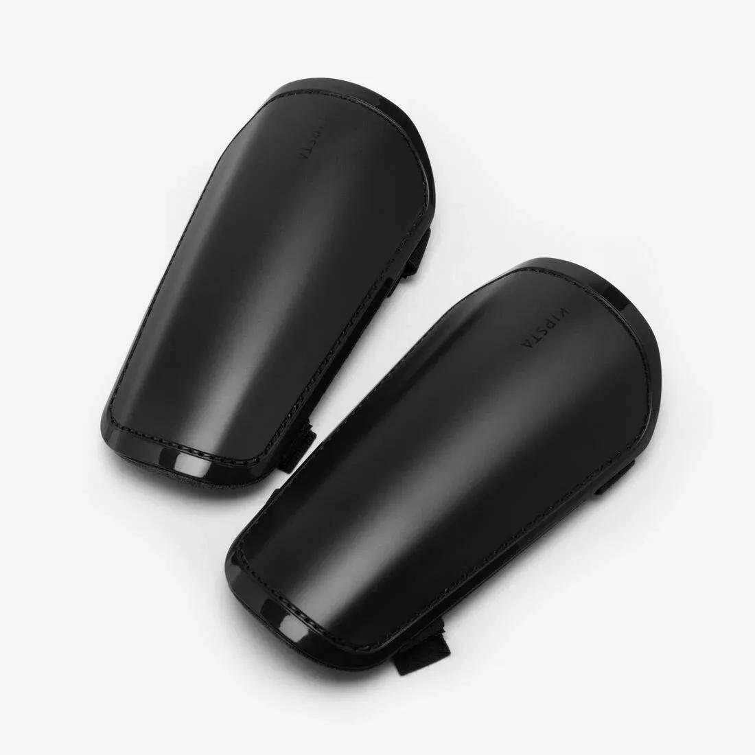 Adults Football Shin Pads - F100, Black, No Color, large image number 4