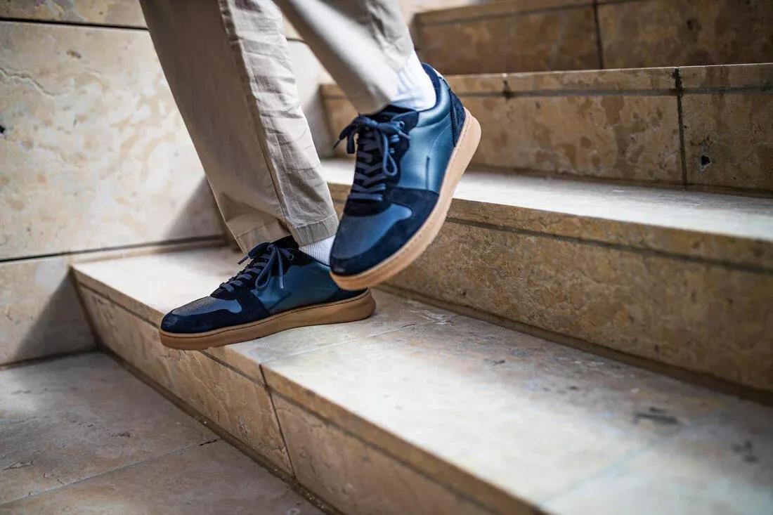 Men Leather Walking Shoes - Walk Protect, Navy, , large image number 7