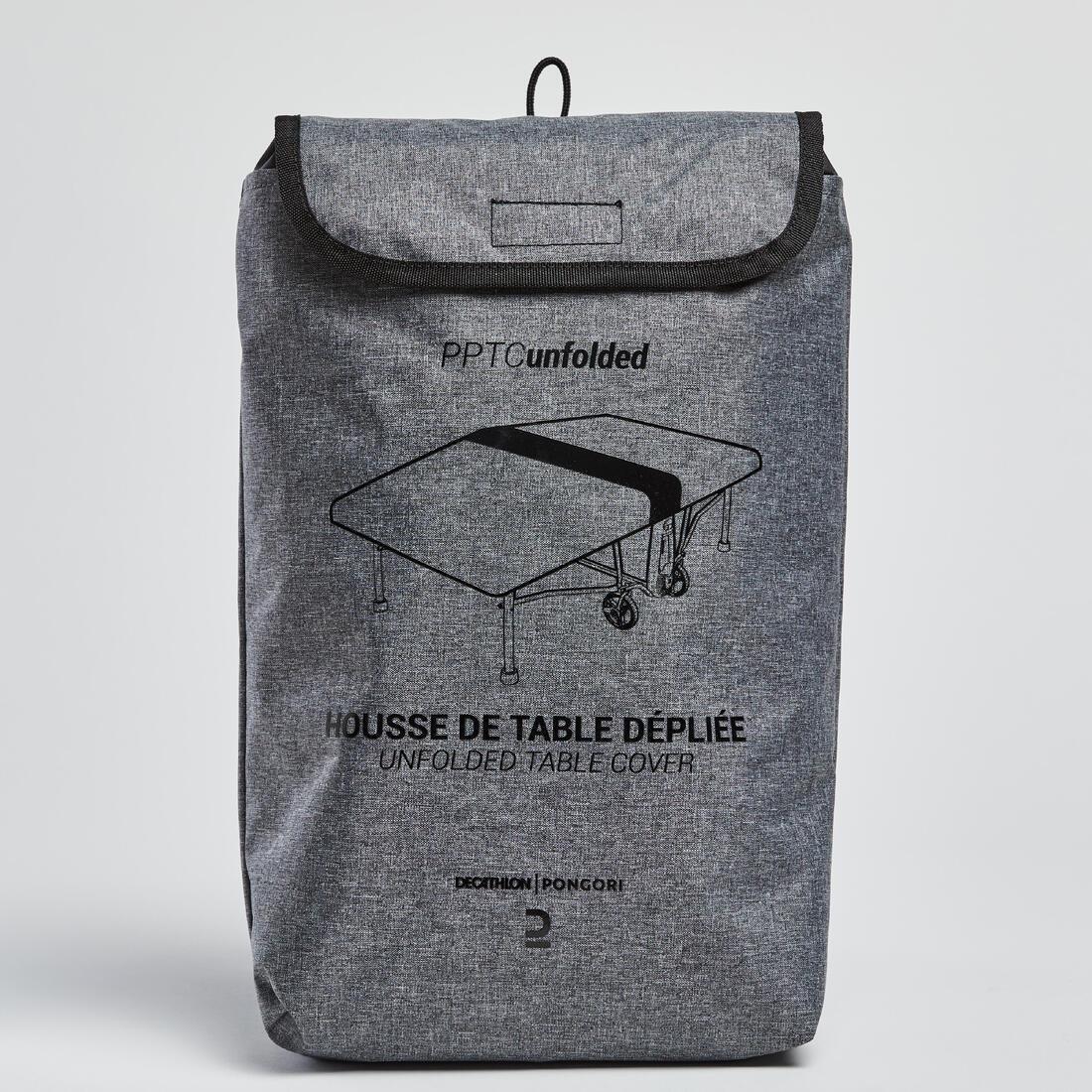 Table Tennis Table Protective Cover For Unfolded Table, Grey, No Color, medium