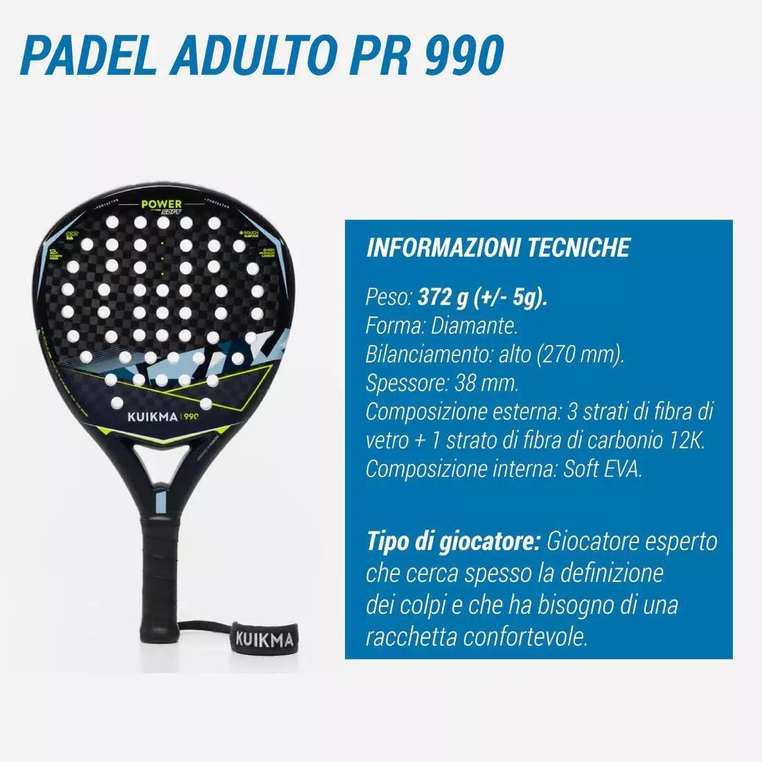 Adult Padel Racket - Pr 990 Power Soft, Black, No Color, large image number 8