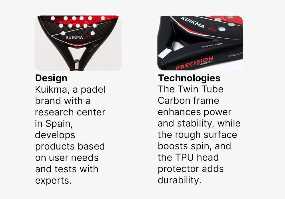 Adult Padel Racket - Pr 990 Precision Soft, Black, No Color, large image number 13