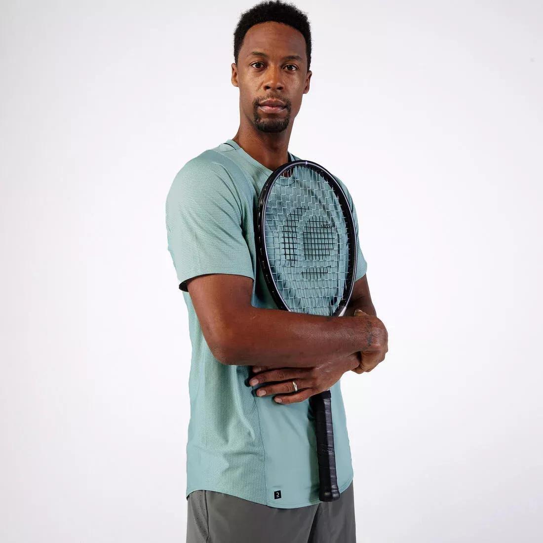 Men Short-Sleeved Tennis T-Shirt - Dry/Gael Monfils, Green, 5401_000, large image number 7