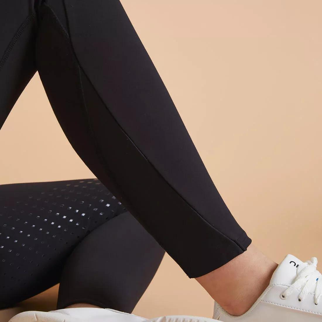 Women Horse Riding Full Grip Leggings - 500, Black, , large image number 11