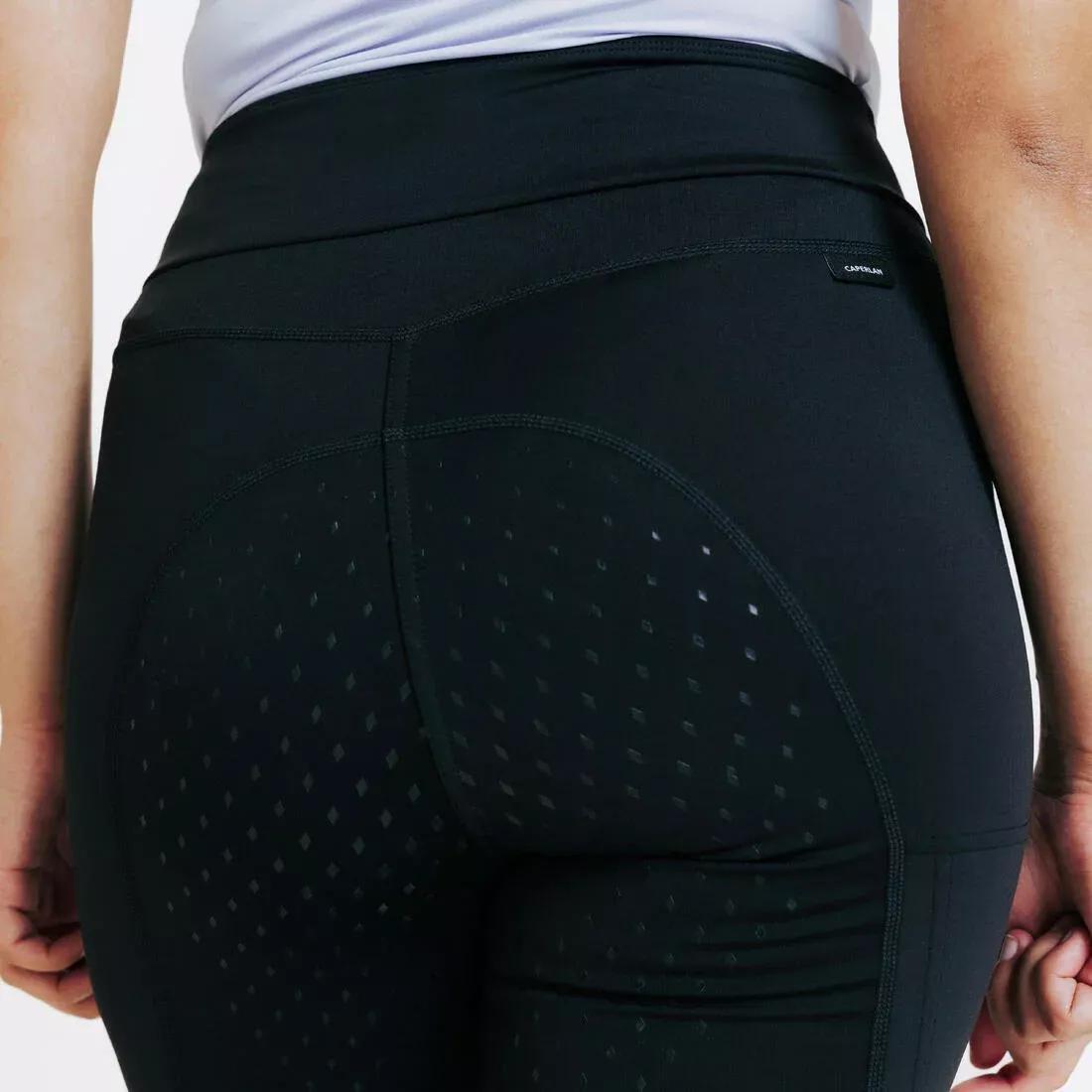 MELEZE GREEN Women's Horse Riding Full Grip Leggings 500, No Color, large image number 6