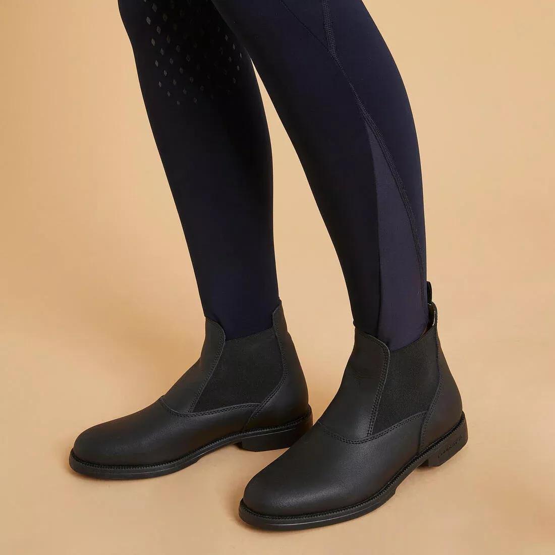 MELEZE GREEN Women's Horse Riding Full Grip Leggings 500, No Color, large image number 10