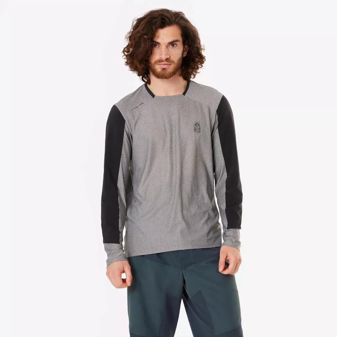 Long-Sleeved Breathable Cycling Jersey - 100, Grey, No Color, large image number 6