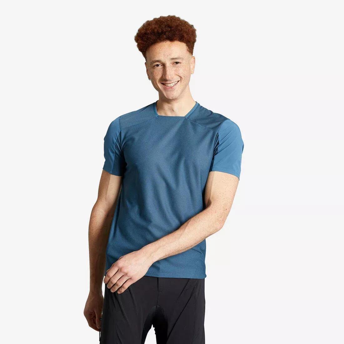 Men Short-Sleeved Mountain Bike Jersey EXPL 100, Black, No Color, medium