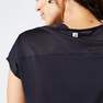 DOMYOS - Women Loose Fitness Cardio Crew Neck T-Shirt, Black