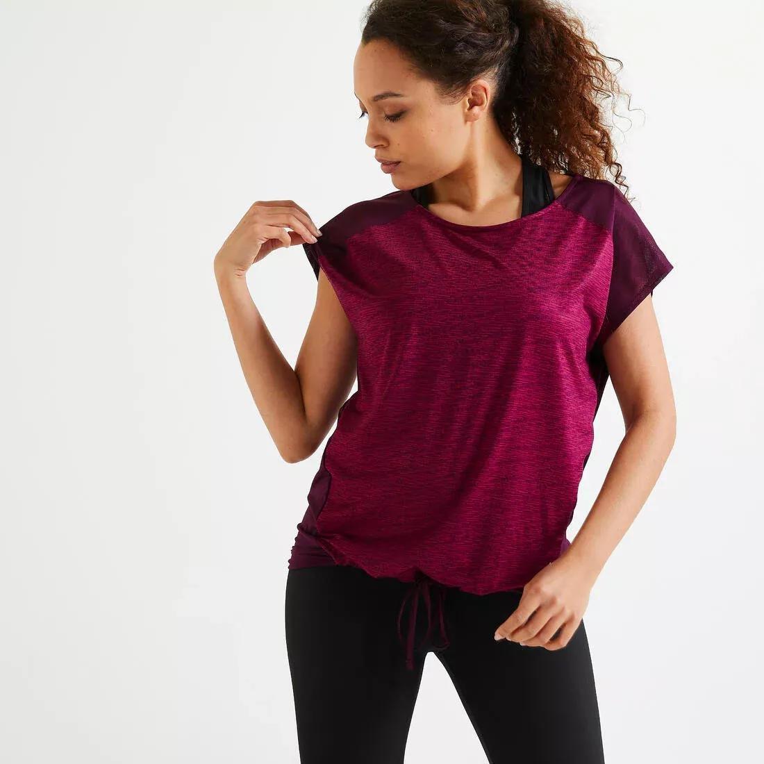 Women Loose Fitness Cardio Crew Neck T-Shirt, Black, , large image number 7