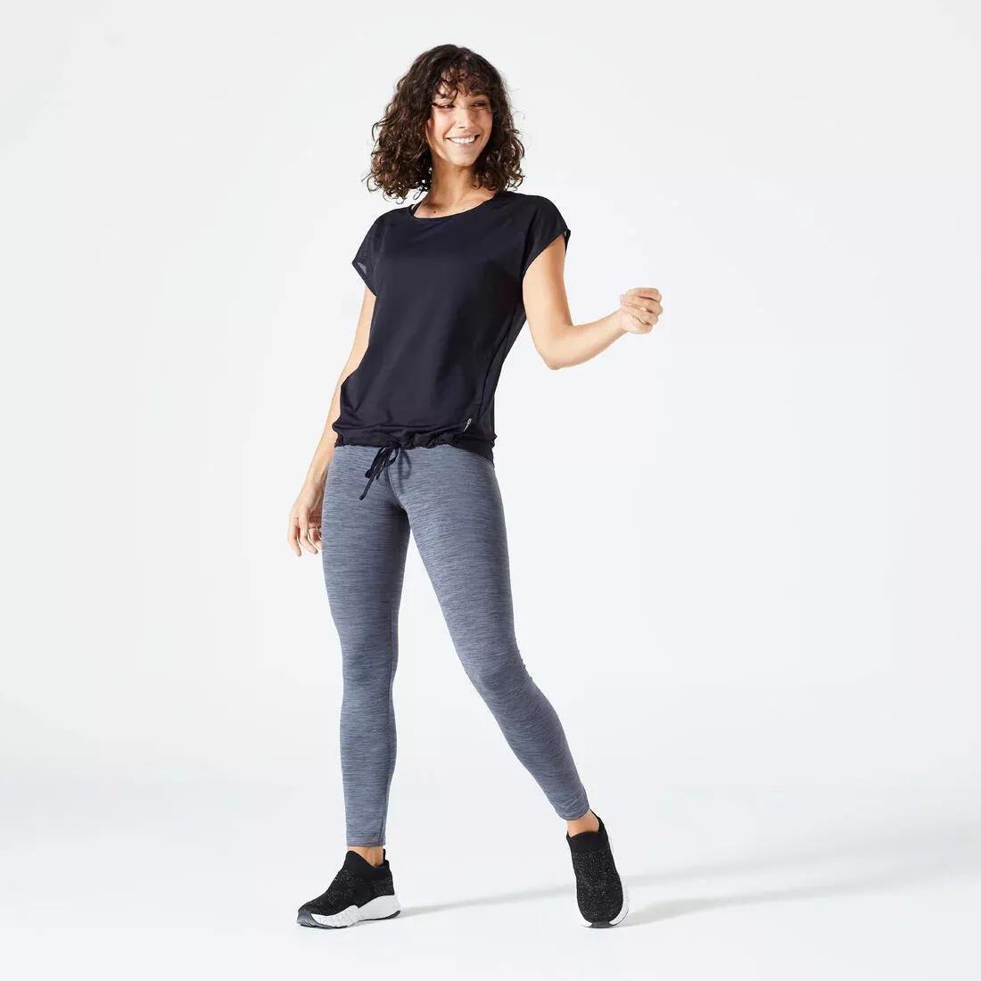 Women Loose Fitness Cardio Crew Neck T-Shirt, Black, , large image number 12