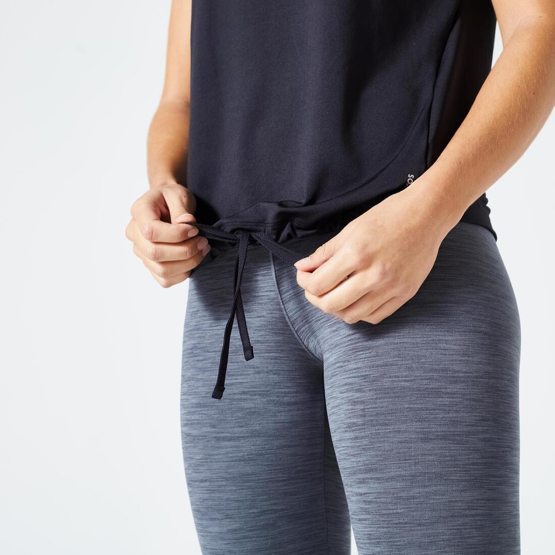 Women Loose Fitness Cardio Crew Neck T-Shirt, Black, No Color, large image number 13