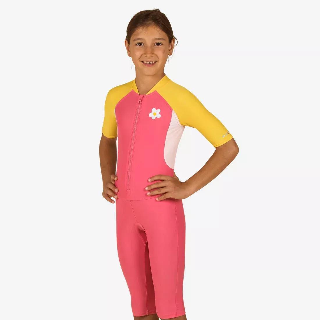 NAVY BLUE Girls' swimming shorty suit 100, No Color, medium