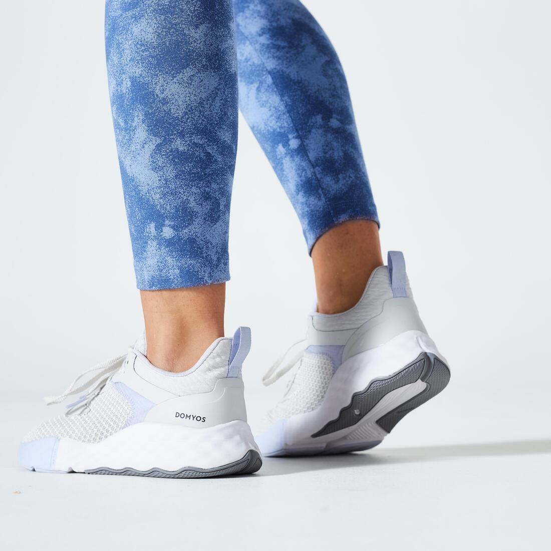 Women Fitness 7 / 8 Leggings - Fit+ 500 Print, Blue, No Color, large image number 4