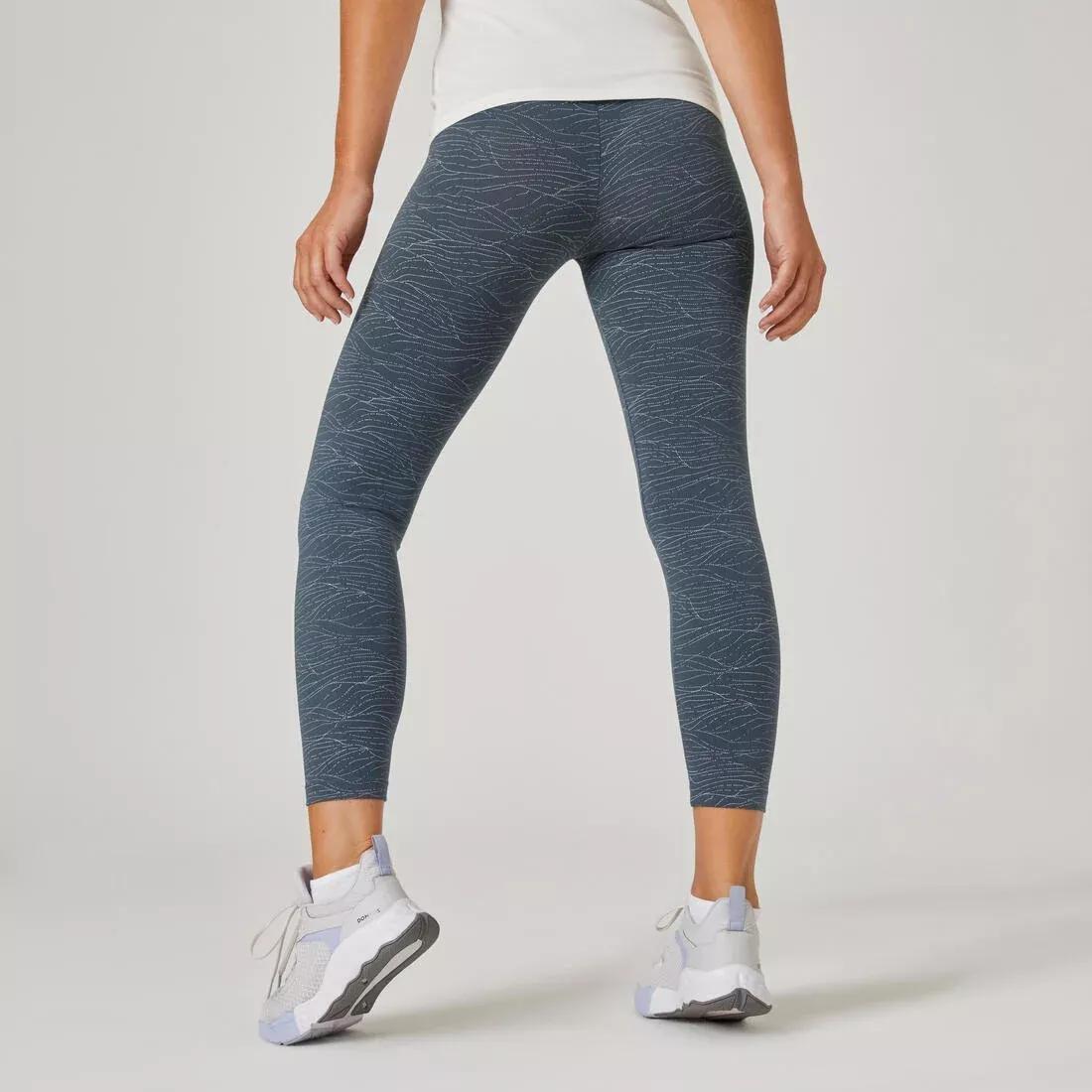 Women Fitness 7/8 Leggings - Fit+ 500 Print, Blue, , large image number 12