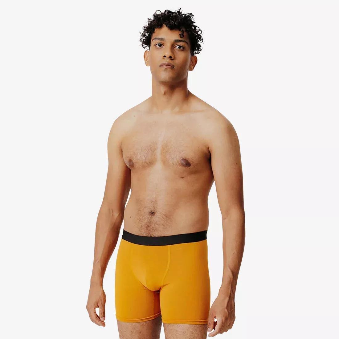 Men Breathable Running Boxers, Orange, , large image number 0