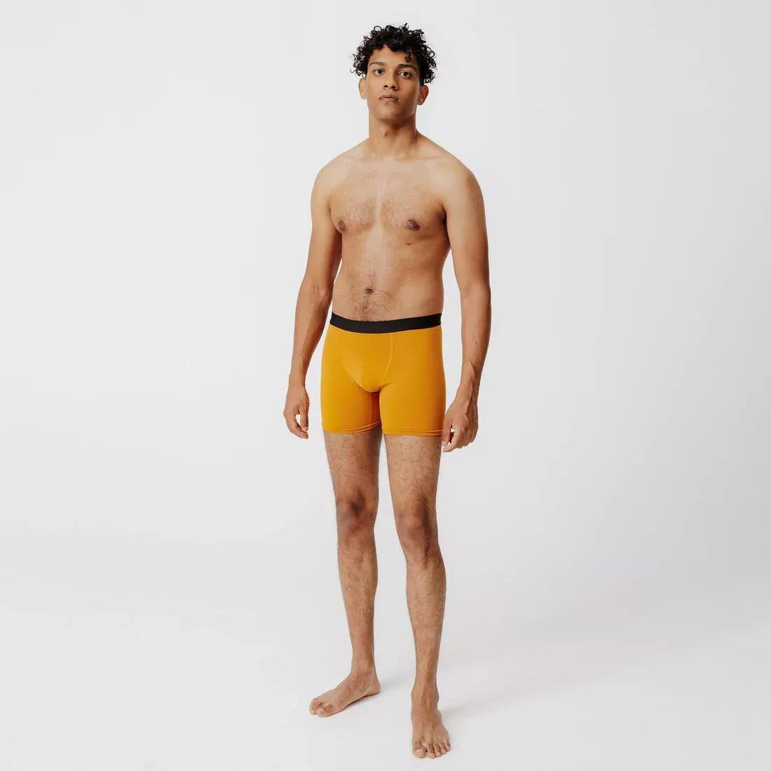 Men Breathable Running Boxers, Orange, No Color, medium