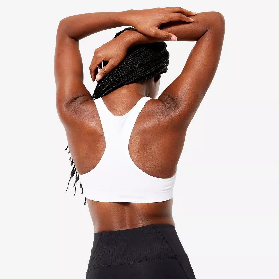 Female Moderate Support Crop Top, Black, No Color, large image number 3