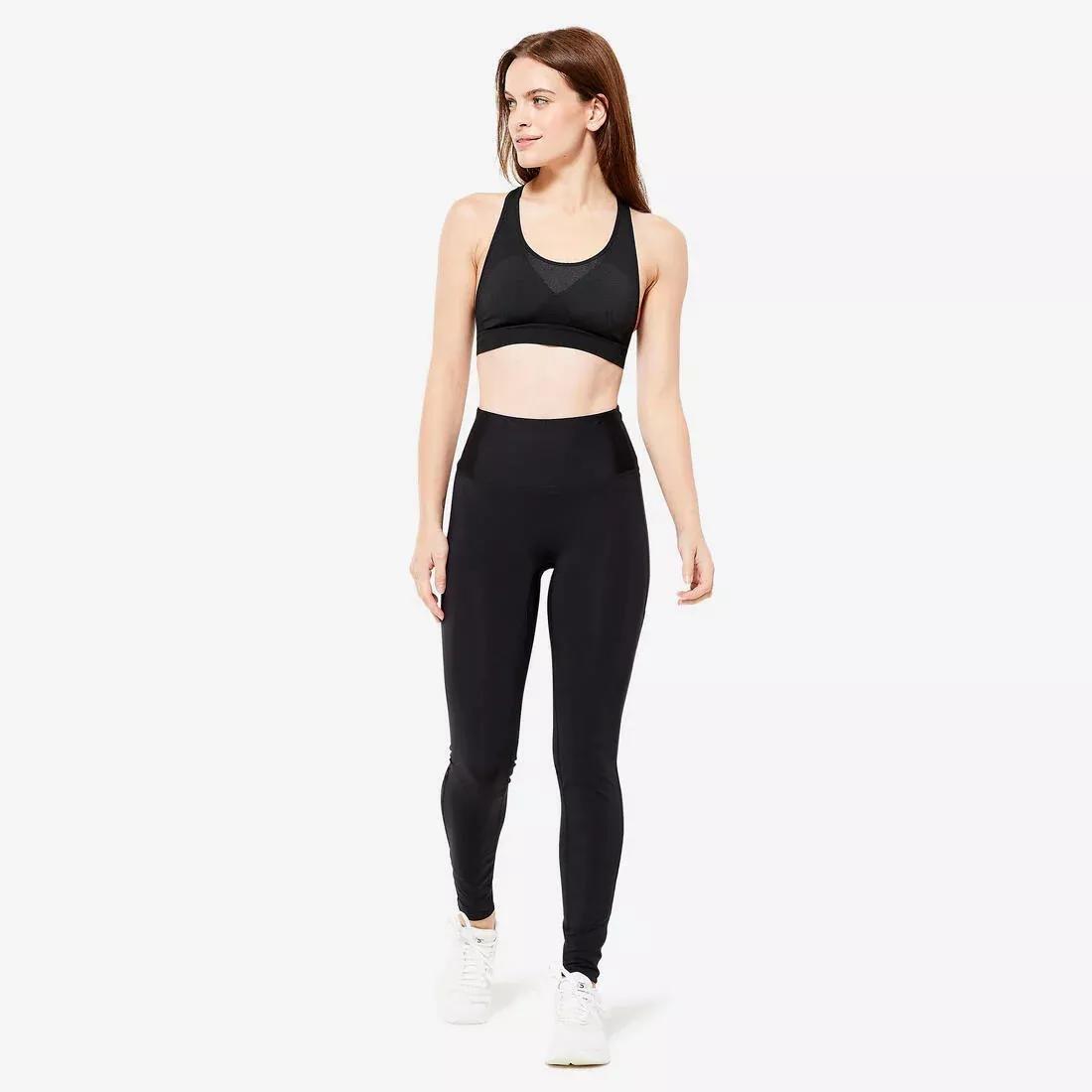Female Moderate Support Crop Top, Black, No Color, medium