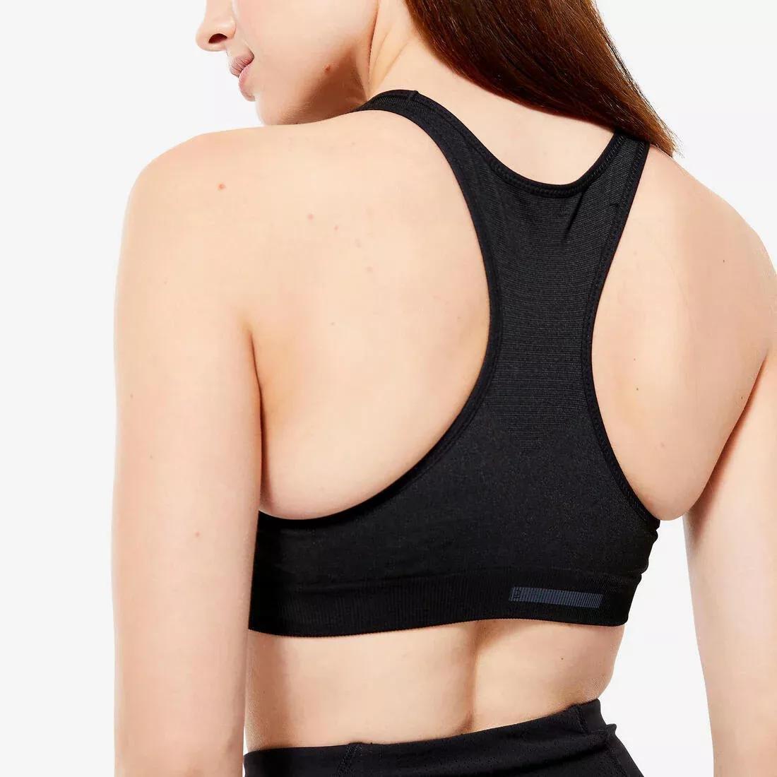 Female Moderate Support Crop Top, Black, No Color, medium