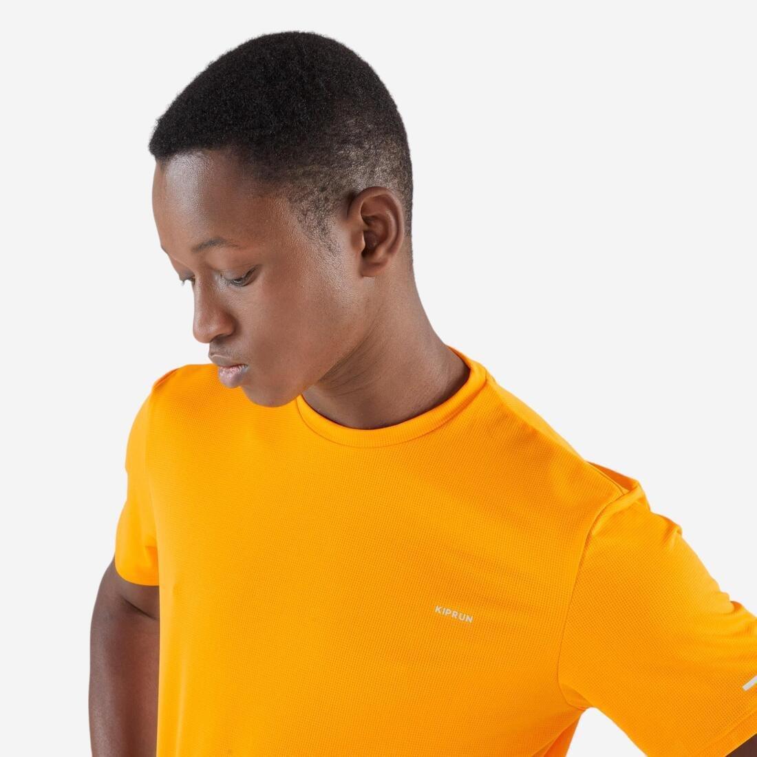 Men Running Breathable T-Shirt - Kiprun Run 500 Dry, Orange, 5401_000, large image number 6