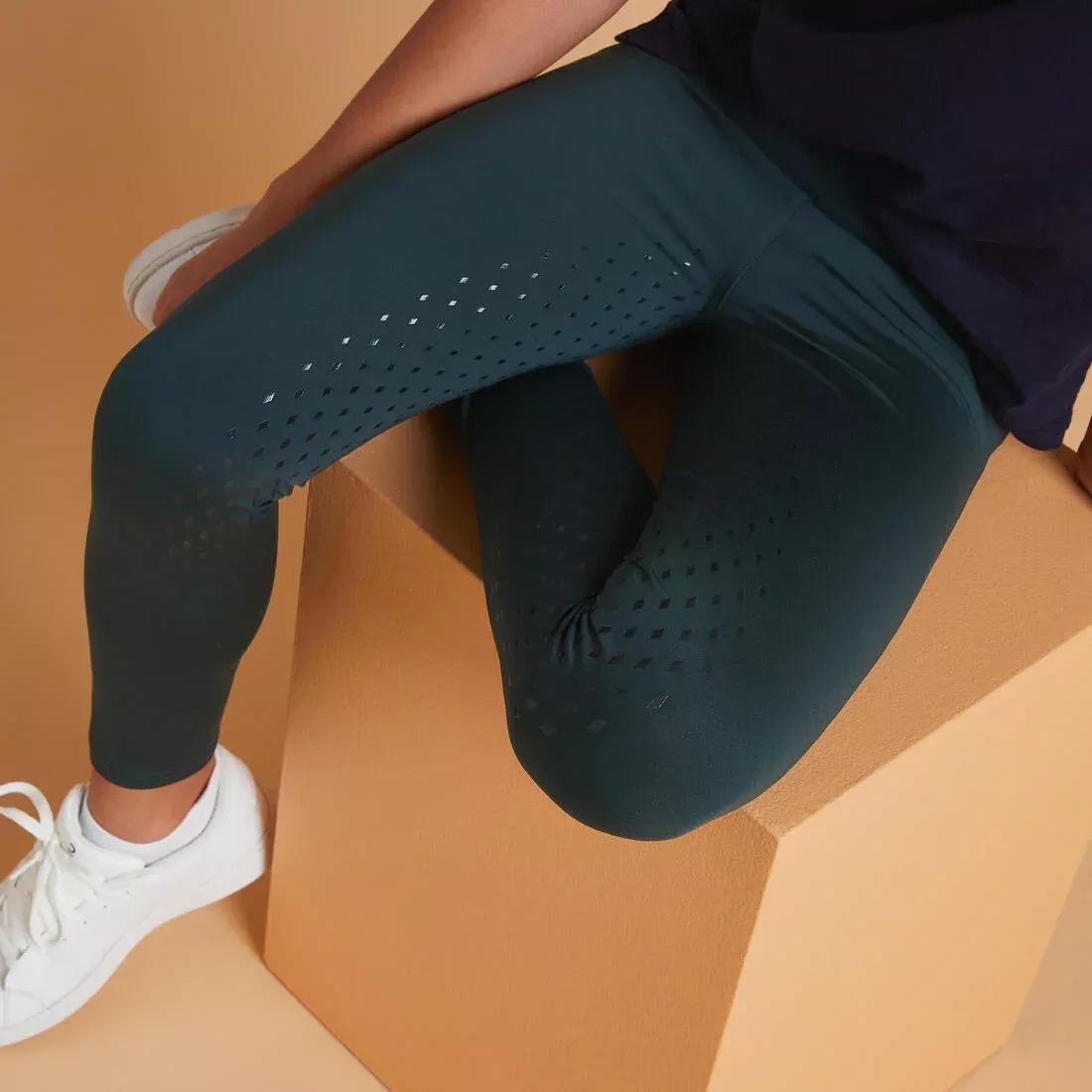 Kids Horse Riding Leggings Fullgrip - 500, Green, No Color, large image number 7
