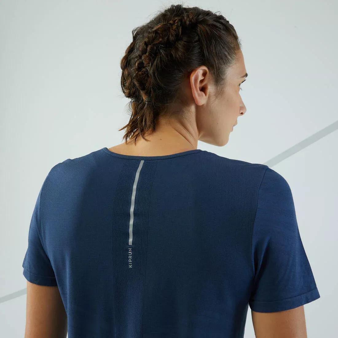 Women Running And Trail Seamless T-Shirt - Kiprun Run 500 Comfort, Blue, , large image number 4