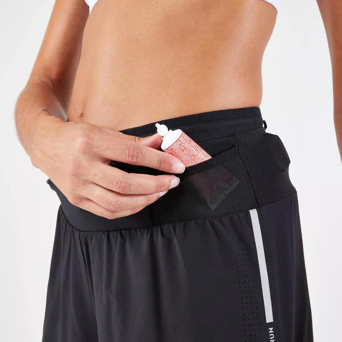 Women's 2 in 1 Running Shorts, Black, , large image number 3