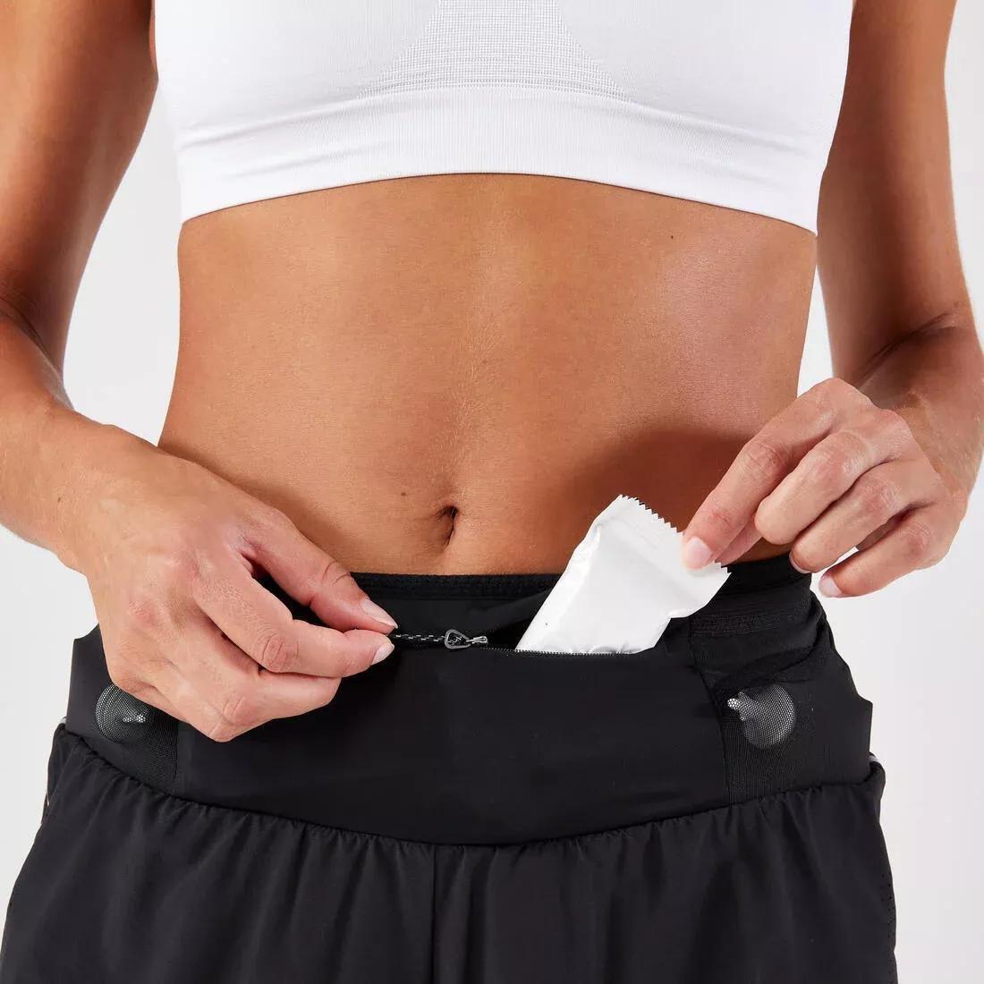 Women's 2 in 1 Running Shorts, Black, , large image number 4