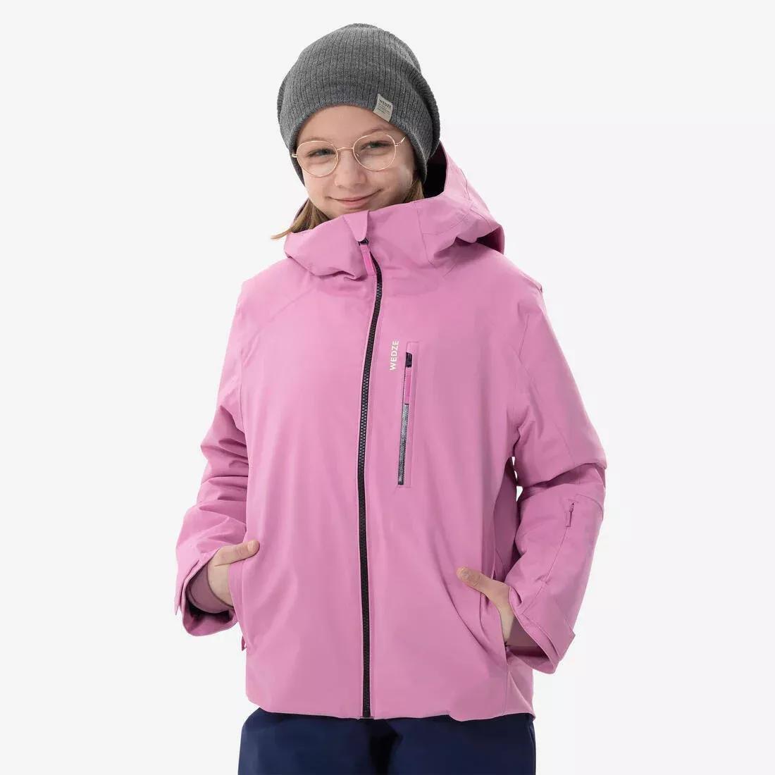 EUCALYPTUS GREEN Kids' warm and waterproof ski jacket, 6-14 years 550, No Color, large image number 0